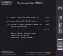 Wolfgang Amadeus Mozart (1756-1791): Violinkonzerte Nr.3 &amp; 5, Super Audio CD