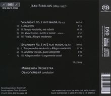 Jean Sibelius (1865-1957): Symphonien Nr.2 &amp; 5, Super Audio CD