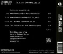 Johann Sebastian Bach (1685-1750): Kantaten Vol.54 (BIS-Edition), Super Audio CD