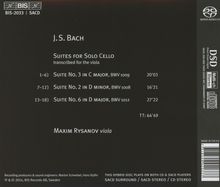 Johann Sebastian Bach (1685-1750): Cellosuiten BWV 1008,1009,1012 (arr. für Viola), Super Audio CD