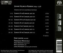 Johan Helmich Roman (1694-1758): Sonaten Nr.6-12 für Flöte &amp; Bc, Super Audio CD