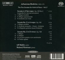 Johannes Brahms (1833-1897): Die 5 Sonaten für Violine &amp; Klavier Vol.2, Super Audio CD