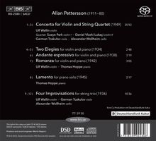 Allan Pettersson (1911-1980): Violinkonzert Nr.1 für Violine &amp; Streichquartett, Super Audio CD