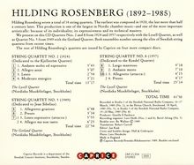 Hilding Rosenberg (1892-1985): Streichquartette Nr. 2,5,8, CD