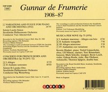 Gunnar de Frumerie (1908-1987): Variationen &amp; Fuge f.Klavier &amp; Orch. (1932), CD