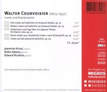 Walter Courvoisier (1875-1931): Lieder &amp; Klavierwerke, CD