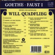 Will Quadflieg spricht Goethe, CD