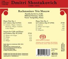 Dmitri Schostakowitsch (1906-1975): Klaviertrios Nr.1 &amp; 2 (opp.8 &amp; 67), Super Audio CD