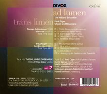 Hilliard Ensemble &amp; Collegium Vocale - Trans Limen ad Lumen, CD