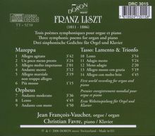 Franz Liszt (1811-1886): Symphonische Dichtungen für Klavier &amp; Orgel, CD