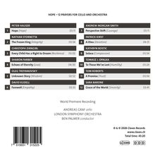 Trackliste mit Komponisten, Titeln, Themen, Zeiten. Künstler: Andreas Graf (Cello), London Symphony Orchestra.