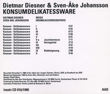 Dietmar Diesner &amp; Sven-Ake Johansson: Konsumdelikatessware, CD