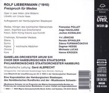 Rolf Liebermann (1910-1999): Freispruch für Medea, CD