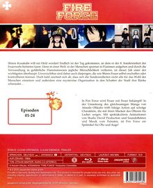 Fire Force Staffel 1 (Gesamtausgabe) (Blu-ray), 8 Blu-ray Discs