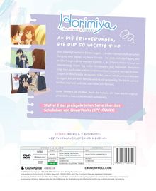 **Horimiya: the missing pieces**  
An die Erinnerungen, die dir so wichtig sind  
Staffel 2 der preisgekrönten Serie über das Schulleben von CloverWorks  
Extras: Booklet, 3 Artcards

Eine Illustration mit drei Anime-Szenen.