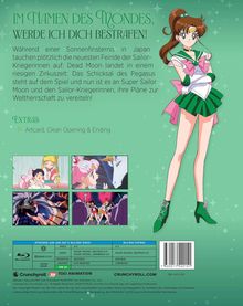 „Im Namen des Mondes, werde ich dich bestrafen! Extras: Artcard, Clean Opening & Ending.“ Illustration einer Kriegerin.