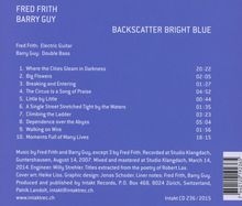 Fred Frith &amp; Barry Guy: Backscatter Bright Blue, CD