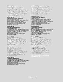 Texte zu verschiedenen Kantaten von Bach, wie BWV 8 und BWV 40, mit Angaben zu Solisten und Reflexionen. Logo am unteren Rand.