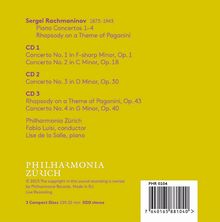 Sergej Rachmaninoff (1873-1943): Klavierkonzerte Nr.1-4, 3 CDs