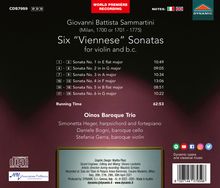 Giovanni Battista Sammartini (1701-1775): Sonaten für Violine &amp; Bc Nr.1-6 "Six Viennese Sonatas", CD