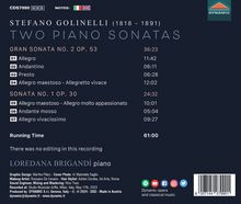 Stefano Golinelli (1818-1891): Klaviersonaten Nr.1 &amp; 2 (op.30 &amp; 53), CD