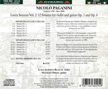 Niccolo Paganini (1782-1840): Sonate di Lucca f.Violine &amp; Gitarre Vol.2, CD