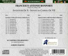 Francesco Bonporti (1672-1749): Inventioni für Violine &amp; Bc op.10 Nr.1-10, 2 CDs