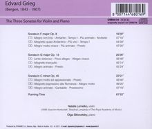Edvard Grieg (1843-1907): Sonaten f.Violine &amp; Klavier Nr.1-3, CD