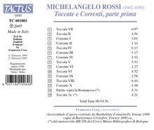 Michelangelo Rossi (1602-1656): Toccate e Correnti Vol.1, CD