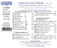 Adriano Banchieri (1567-1634): Vezzo Di Perle Musicali op.23, CD
