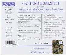 Gaetano Donizetti (1797-1848): Musik für Oboe &amp; Klavier, CD