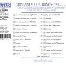 Giovanni Maria Bononcini (1642-1678): Arien,Correnti,Sarabande,Gighe &amp; Allemande op.4, CD