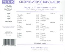 Giuseppe Antonio Brescianello (1690-1758): Partiten Nr.1-6 für Gitarre, CD