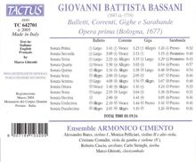 Giovanni Battista Bassani (1657-1716): Balletti,Correnti,Gigue &amp; Sarabande, CD