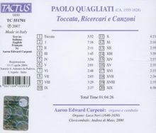 Paolo Quagliati (1555-1628): Toccata,Ricercari &amp; Canzoni, CD