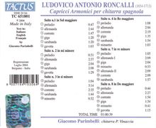 Ludovico Roncalli (1654-1713): Capricci armonici sopra la chitarra spagnola, CD