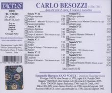 Carlo Besozzi (1738-1792): Sonaten für 2 Oboen,2 Hörner &amp; Fagott, CD