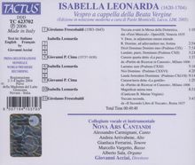 Isabella Leonarda (1620-1704): Vespro a cappella della Beata Vergine, CD