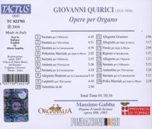 Giovanni Quirici (1824-1896): Orgelwerke, CD