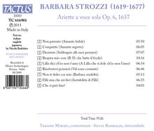Barbara Strozzi (1619-1677): Ariette a voce sola op.6 (1657), CD
