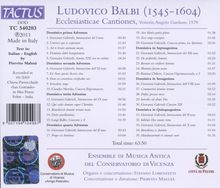 Ludovico Balbi (1545-1604): Ecclesiasticae Cantiones, CD