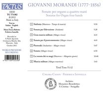 Giovanni Morandi (1777-1856): Sonaten für Orgel 4-händig, CD