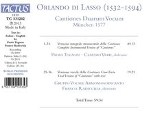 Orlando di Lasso (Lassus) (1532-1594): Cantiones Duarum Vocum (München 1577), CD