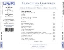 Franchino Gaffurio (1451-1522): Missa de Carneval, CD