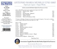 Antonio Musilli (1792-1880): Orgelwerke, CD