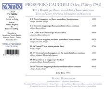 Prospero Cauciello (1730-1794): Trios &amp; Duette für Flöte,Mandoline &amp; Bc, CD