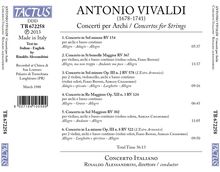 Antonio Vivaldi (1678-1741): Concerti für Streicher RV 124,154,302,367,522,578, CD