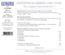 Giovanni Sgambati (1841-1914): Sämtliche Klavierwerke Vol.7, CD