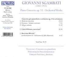 Giovanni Sgambati (1841-1914): Klavierkonzert op.15, CD