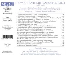Giovanni Antonio Pandolfi Mealli (1629-1679): Sonaten (Rom 1669), CD